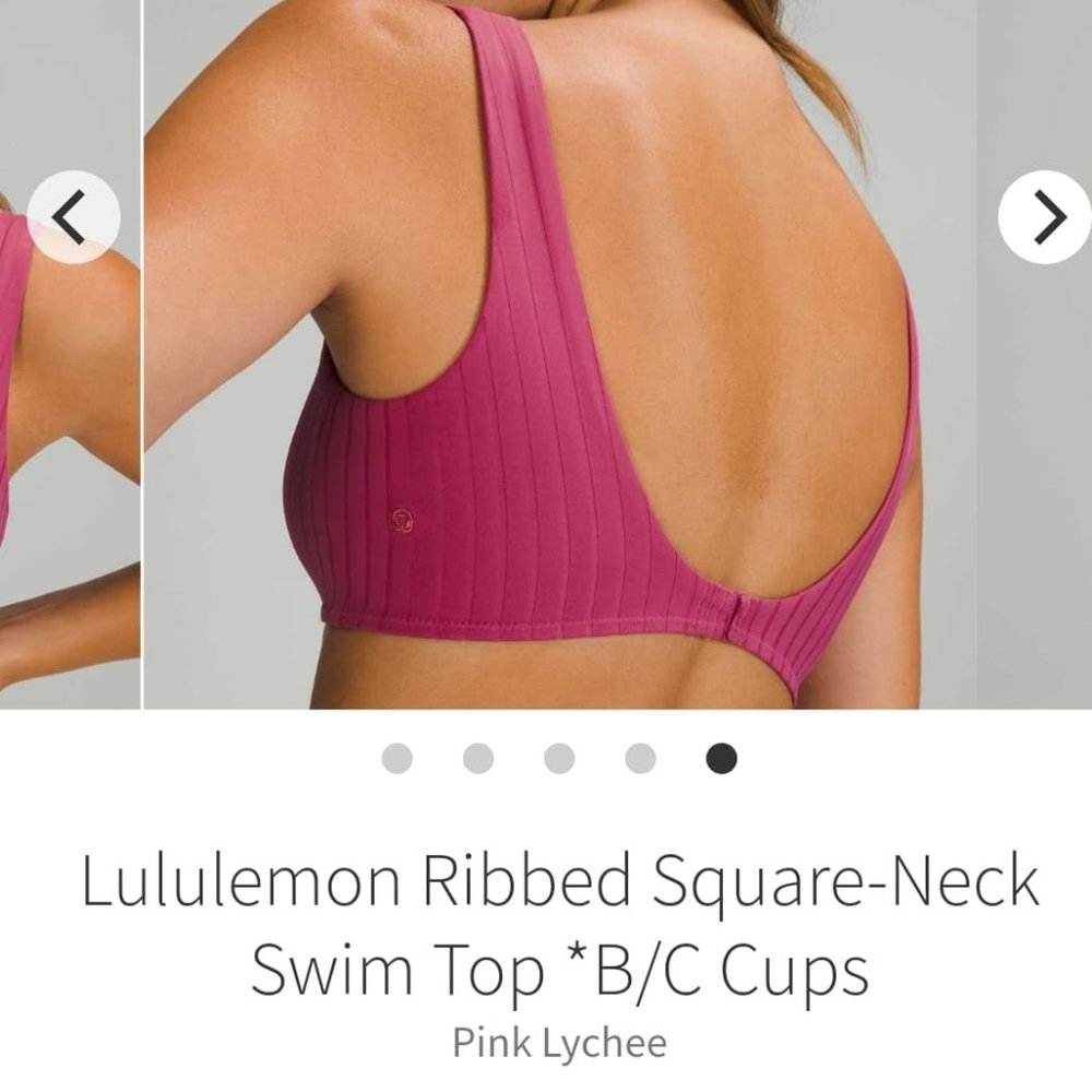 SOLD Lululemon Pink Lychee Ribbed Square-Neck Swim Top